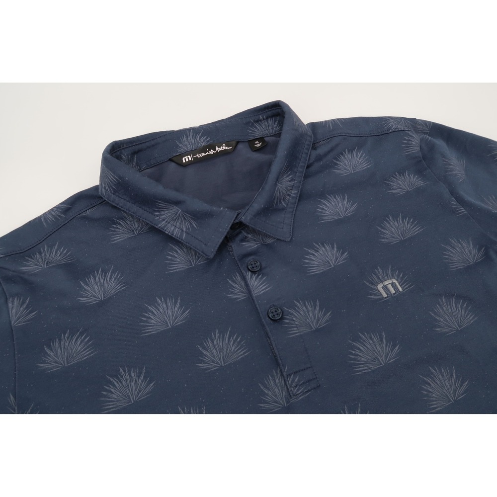 Travis Mathew At The Buffet Golf Polo Shirt Mens XL Navy Agave Print 1MY104